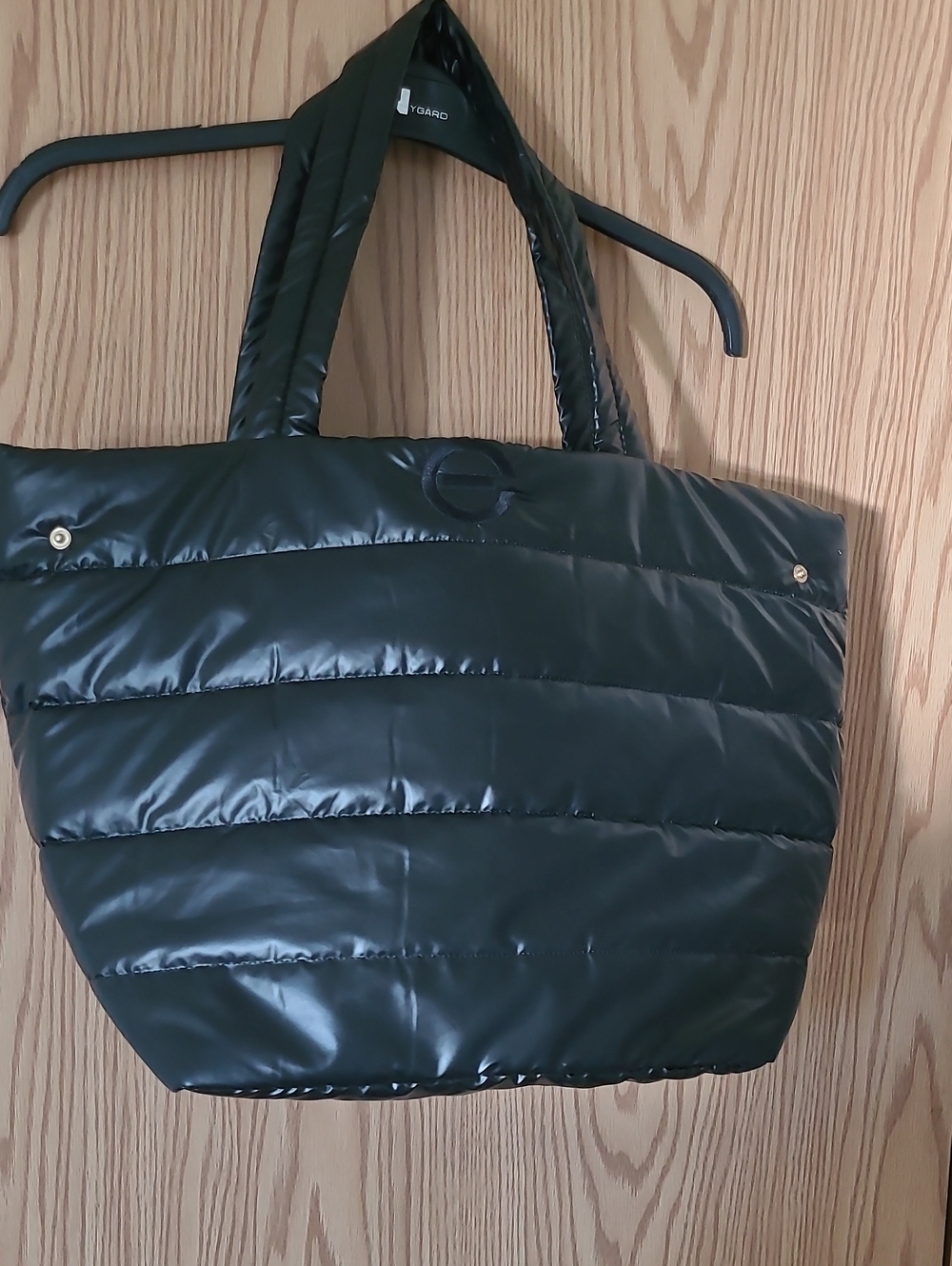 Quilted Puffer Tote Bag - Black